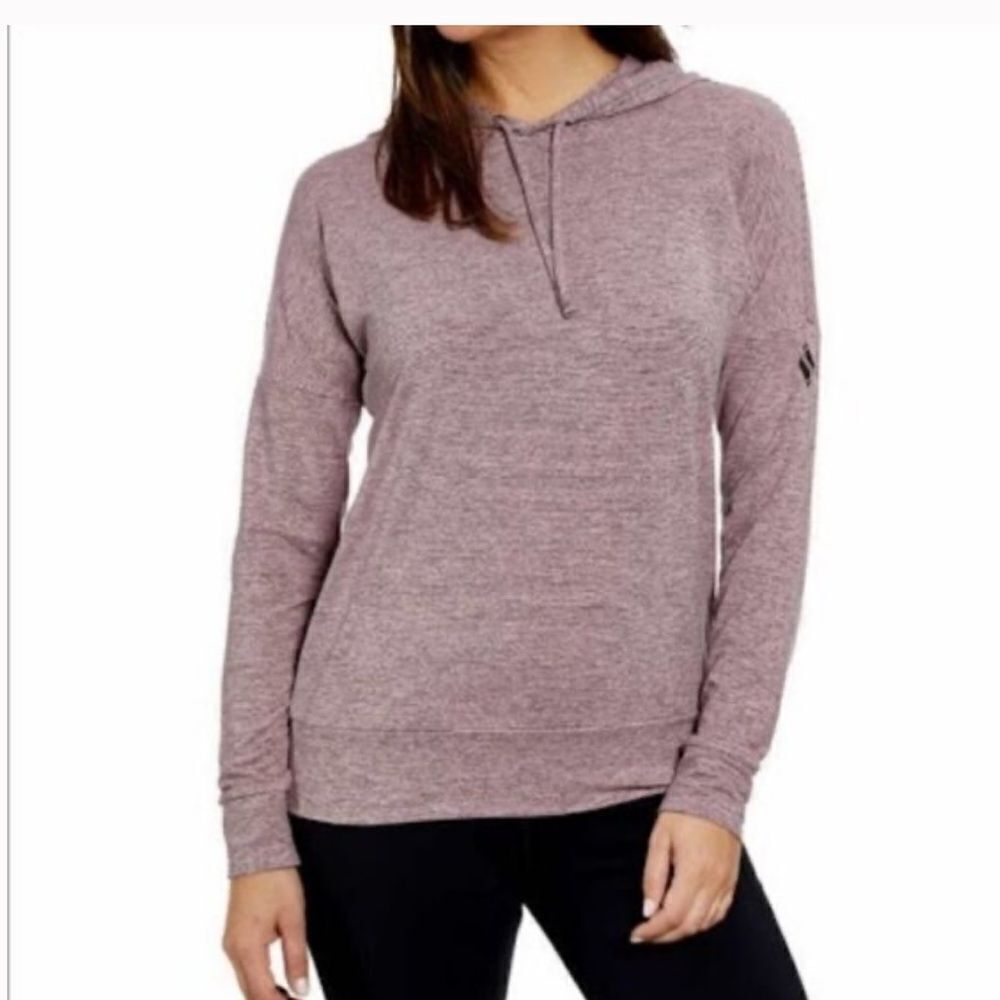 Skechers Mauve/Black Striped Activewear Hoodie. Size Medium.